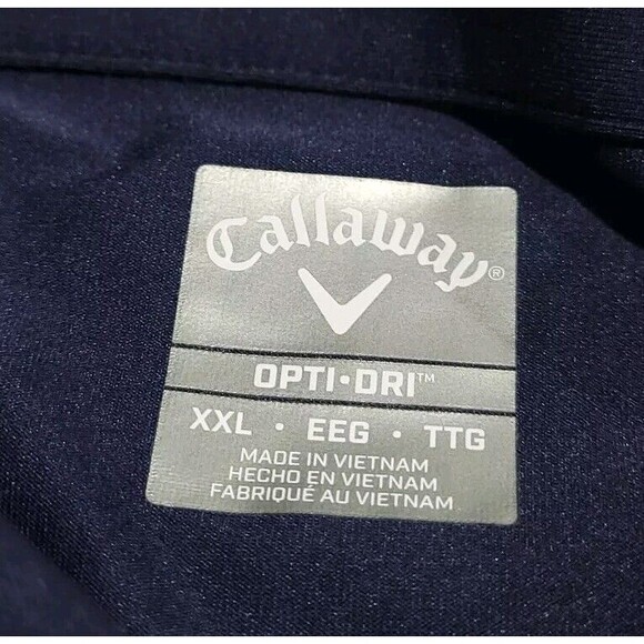 Callaway Opti-Dri Swing Tech UPF 50 Striped Performance Golf Pique Polo 2XL NWOT - Picture 8 of 10